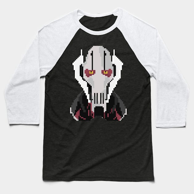 Pixelated General Grievous Headshot Baseball T-Shirt by royalsass